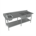 Thumbnail image #1 for 84-Inch x 30-Inch 304 Stainless Steel Sink Work Table with Right-Side Prep Sink and Hand Sink