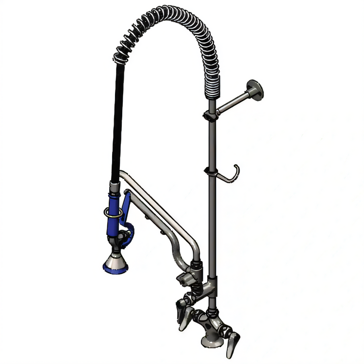 Product image #2 for EverSteel Stainless Steel Single-Hole Deck-Mount Pre-Rinse Faucet Assembly with Add-On Faucet and 12-Inch Swing Nozzle