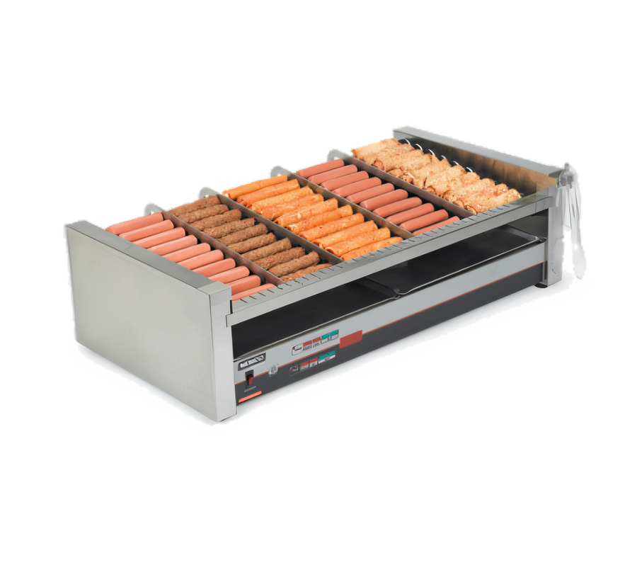 Product image #1 for Nemco Stainless Steel Digital Slanted Countertop Roller Grill with GripsIt Rollers, 30 Hot Dog Capacity