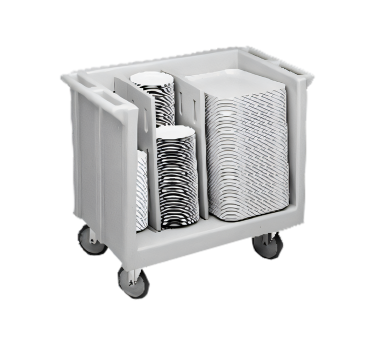Product image #2 for Cambro Adjustable Tray and Dish Cart with Vinyl Cover, 500 lb. Capacity, Charcoal Gray