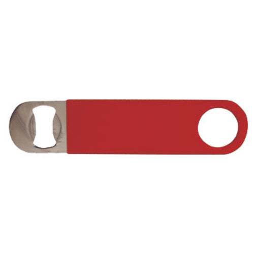 Product image #1 for 7-Inch Flat Stainless Steel Speed Bottle Opener with Red PVC Coating