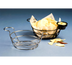 Thumbnail image #1 for American Metalcraft 8-Inch Round Chrome Wire Serving Basket with Built-In Ramekin Holders