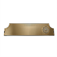 Micro Matic 28-Inch Surface-Mount Stainless Steel Drip Tray Trough with Integral Glass Rinser