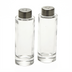 Thumbnail image #1 for Vintage Round Glass Salt & Pepper Shaker Set with Stainless Steel Tops, 2 oz.