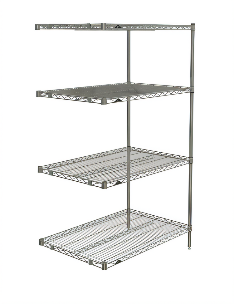 Product image #1 for Metro Super Erecta Add-On Wire Shelving Unit, 36W x 24D x 63H, 4 Shelves, Brite Finish