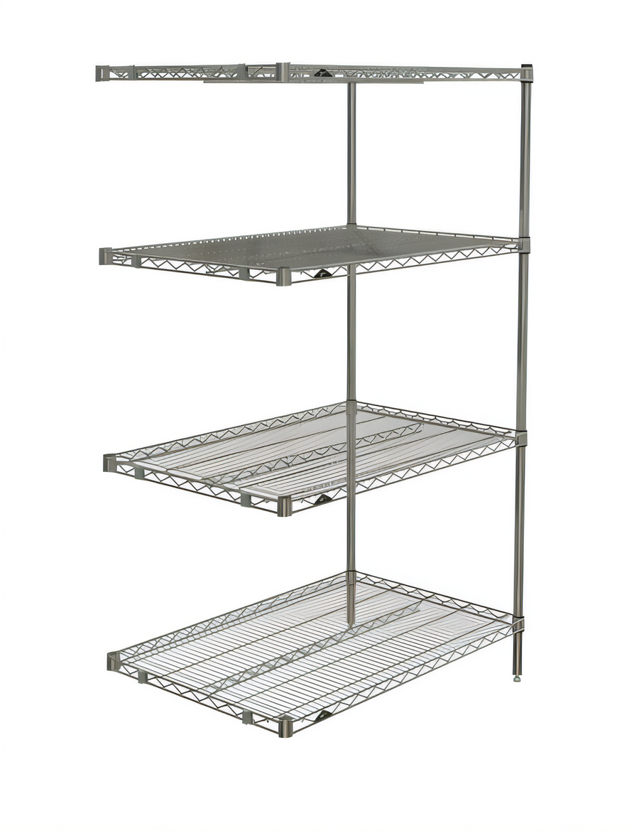 Product image #1 for Metro Super Erecta Add-On Wire Shelving Unit, 36W x 24D x 63H, 4 Shelves, Brite Finish