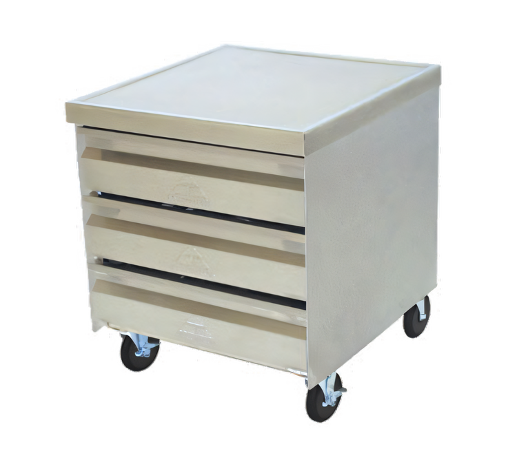 Product image #1 for Advance Tabco Mobile Four-Drawer Work Table Drawer Cabinet with Stainless Steel Top