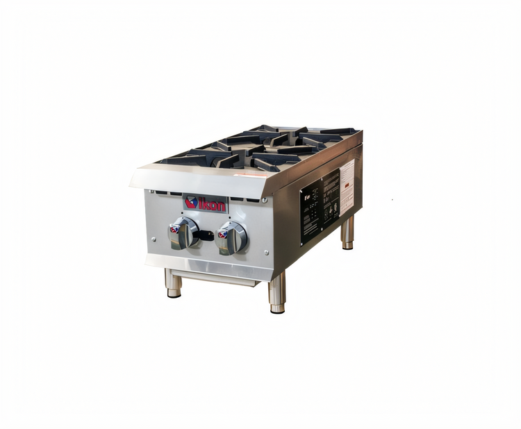 Product image #1 for IKON Cooking 12-Inch Natural Gas 2-Burner Commercial Hotplate with Legs, 50,000 BTU