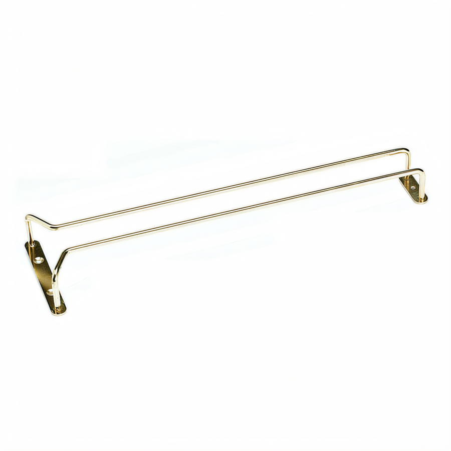 Product image #1 for Crestware 24-Inch Dual Rail High Polished Brass Ceiling-Mount Glass Hanging Rack