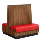 Thumbnail image #1 for ATSMFG ATS AT&S-AD-KR48-BB GR8 Karender Standard Booth, double, 48" long x 48" high, Beadboard back, Upholstery and foam fitted over a computer-cut