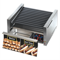 Grill-Max Countertop 30-Hot-Dog Roller Hot Dog Grill with Integrated Bun Drawer and Duratec Coated Rollers