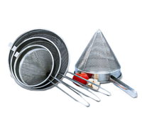Vollrath 12-Inch Stainless Steel Coarse Mesh China Cap Strainer with Bowl Clip