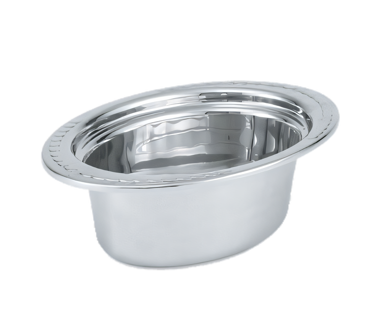 Product image #1 for Miramar Decorative Oval Stainless Steel Hotel Pan, 3.4 Qt, 4-Inch Deep