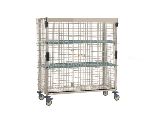 Product image #1 for Metro SlideSecure MetroMax Mobile Wire Security Cage with Sliding Doors and 2 Intermediate Shelves