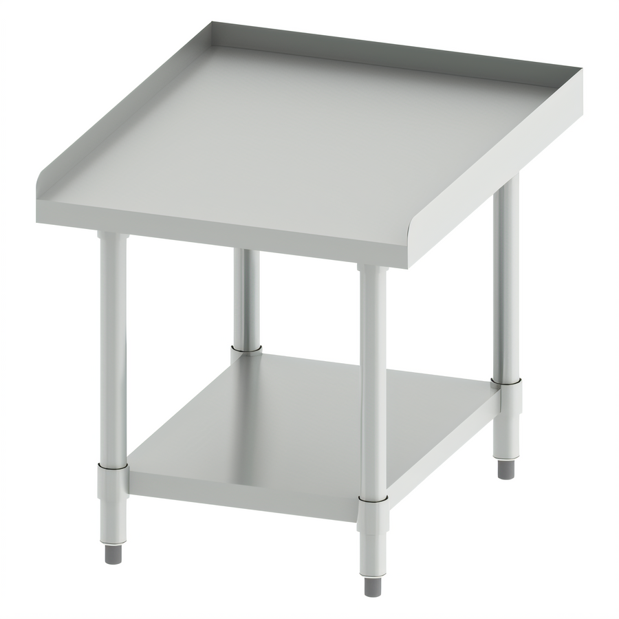 Product image #1 for Winco Stainless Steel Equipment Stand with 1.5-Inch Raised Edges and Galvanized Undershelf, 24 x 30 x 24 Inches