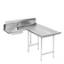 Thumbnail image #1 for Corner L-Shaped Right-Hand Dishlanding Soil Dishtable with Pre-Rinse Sink, 119-Inch, 14-Gauge 304 Stainless Steel