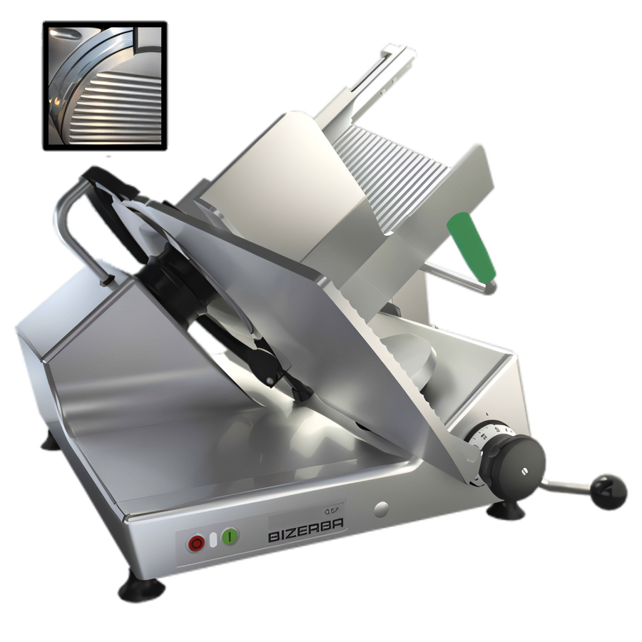 Product image #1 for Bizerba Manual Heavy-Duty Illuminated Safety Slicer with 13-Inch Grooved Cheese Blade