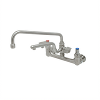 T&S Brass UltraRinse 8-Inch Centers Wall Mount Pre-Rinse Mixing Faucet with 12-Inch Swing Nozzle and 1.5 GPM Spray Arm
