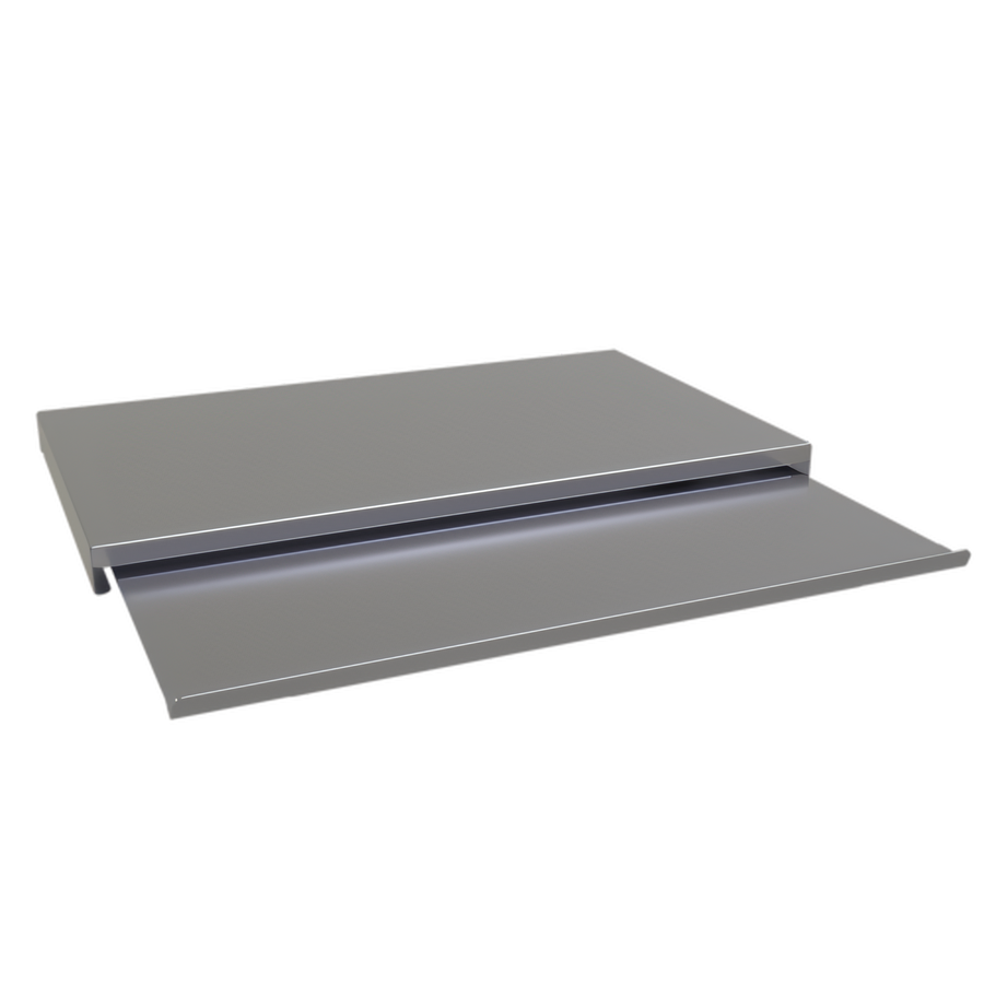 Product image #1 for Glastender 18-Inch Underbar Two-Piece Stainless Steel Sliding Ice Bin Cover for 24-Inch Deep Bins