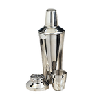 Thumbnail image #1 for American Metalcraft CSJ174 28 oz 3-Piece Stainless Steel Cocktail Shaker with Strainer Top and Jigger Cap Case of 48