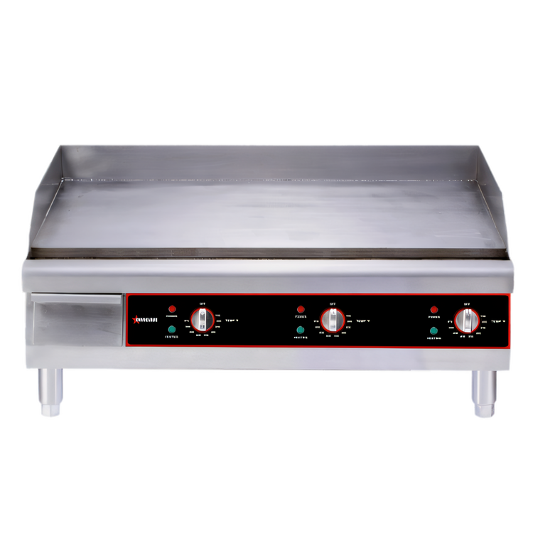 Product image #1 for Omcan 36-Inch Countertop Stainless Steel Electric Griddle with Smooth 1-Inch Plate and Thermostatic Controls