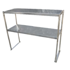 Thumbnail image #1 for Serv-Ware OS-4E-CWP 48-Inch Wide 2-Tier Stainless Steel Overshelf for Work Tables, 12-Inch Deep, 18 Gauge