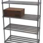 Thumbnail image #1 for Channel Manufacturing TA2448-5-KIT Aluminum Adjustable Shelving Kit, 5 Shelves, Tubular, 48"W x 24"D x 72"H