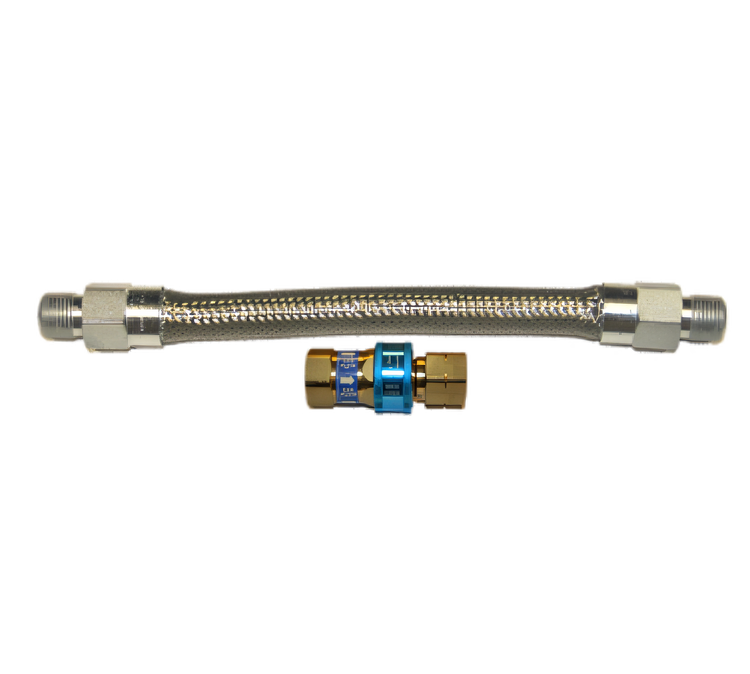 Product image #1 for Dormont 60-Inch Braided Gas Connector Hose Assembly with SnapFast Quick Disconnect and 90° Street Elbow