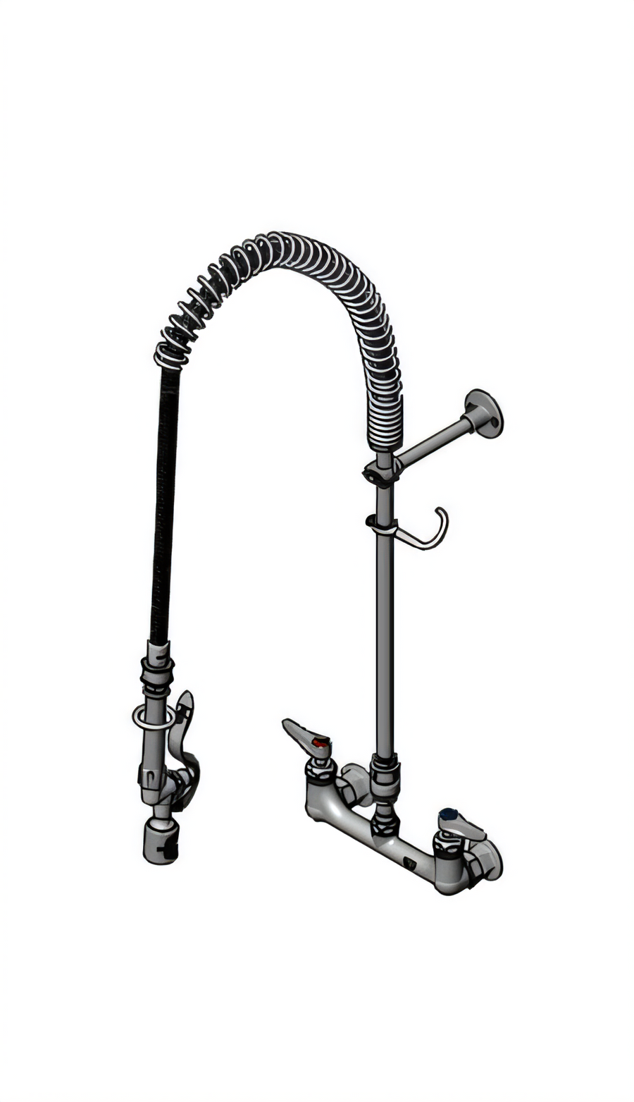 Product image #1 for EasyInstall 8-Inch Wall-Mount Pre-Rinse Faucet with 18-Inch Riser and 44-Inch Hose