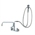 Thumbnail image #1 for Big-Flo 8-Inch Wall Mount Pre-Rinse Mixing Faucet with 12-Inch Swing Nozzle and 104-Inch Hose