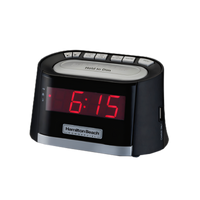 Hamilton Beach Commercial HCR410 Hotel Clock Radio with LED Display, AM/FM Radio, and USB Charging Port