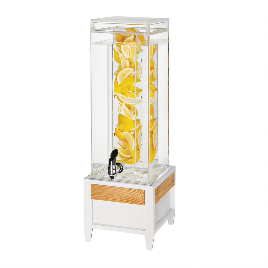 Product image #1 for Cal-Mil Monterey 3 Gallon White Beverage Dispenser with Infusion Chamber and Drip Tray