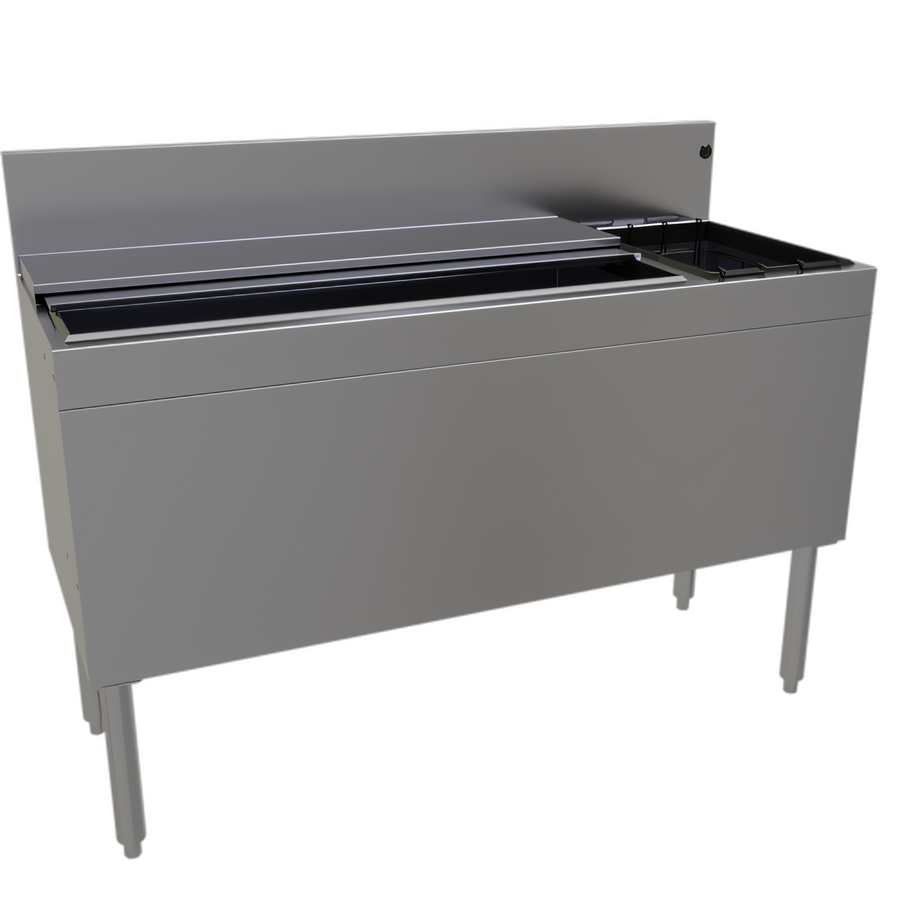 Product image #1 for Glastender Extra Deep Underbar Ice Bin/Cocktail Unit with Bottle Wells and 10-Circuit Cold Plate, 48 Inch W x 19 Inch D
