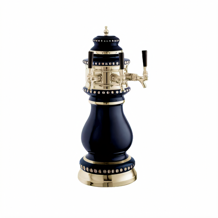 Product image #1 for Perlick Torino Blue Ceramic Countertop Glycol-Cooled Dual-Faucet Draft Beer Tower