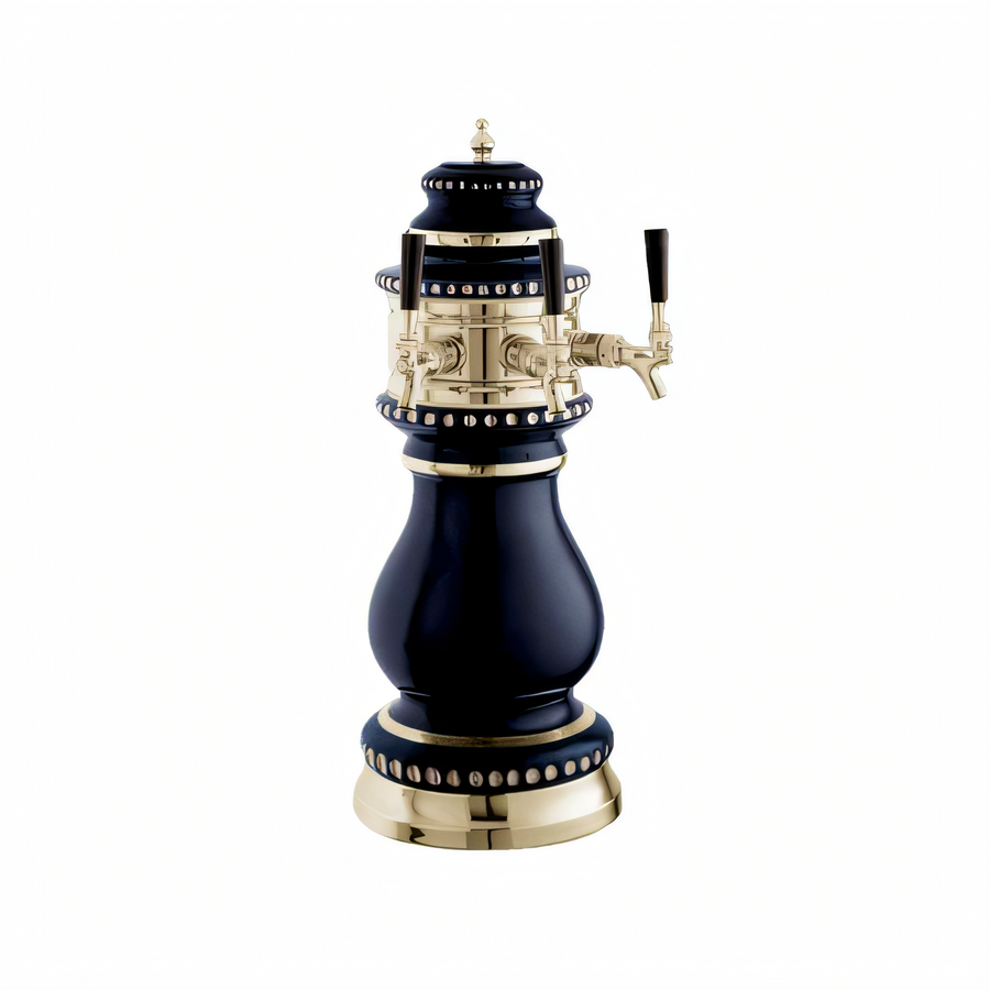 Product image #1 for Perlick Torino Blue Ceramic Countertop Glycol-Cooled Dual-Faucet Draft Beer Tower