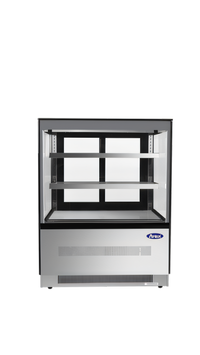 Atosa Floor Model See-Thru Refrigerated Square Display Case, 35.4-Inch, 10.9 Cu. Ft.