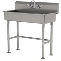 Advance Tabco ADA Freestanding Stainless Steel Service Sink with Included Gooseneck Faucet, 40 Inch Wide