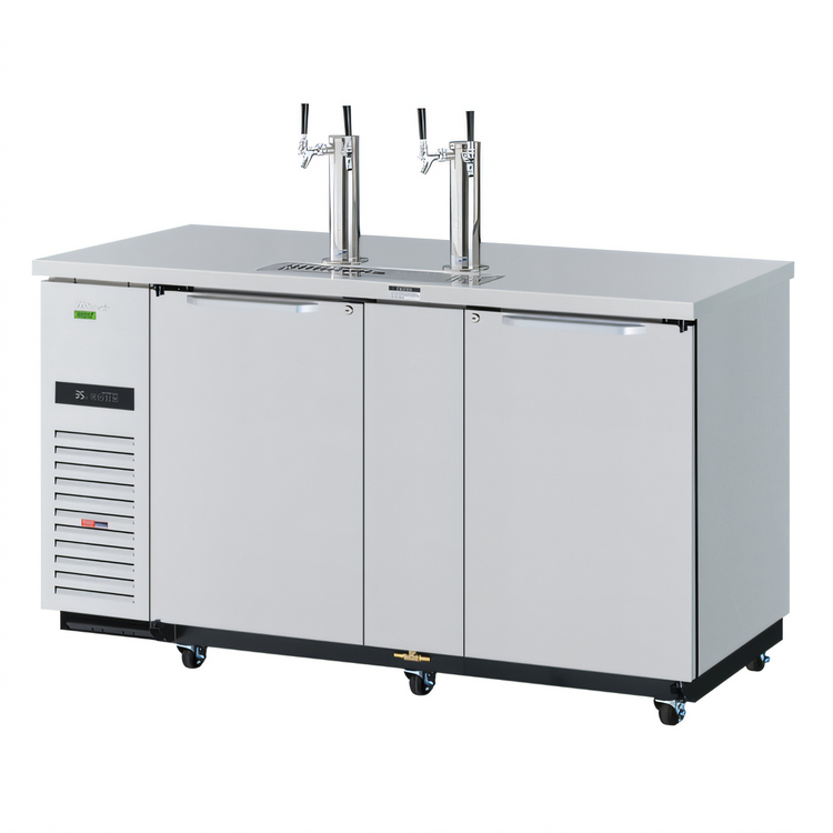 Product image #1 for Turbo Air Super Deluxe 69-Inch Stainless Steel Underbar Beer Dispenser with Dual Beer Towers, 3 Half-Barrel Capacity