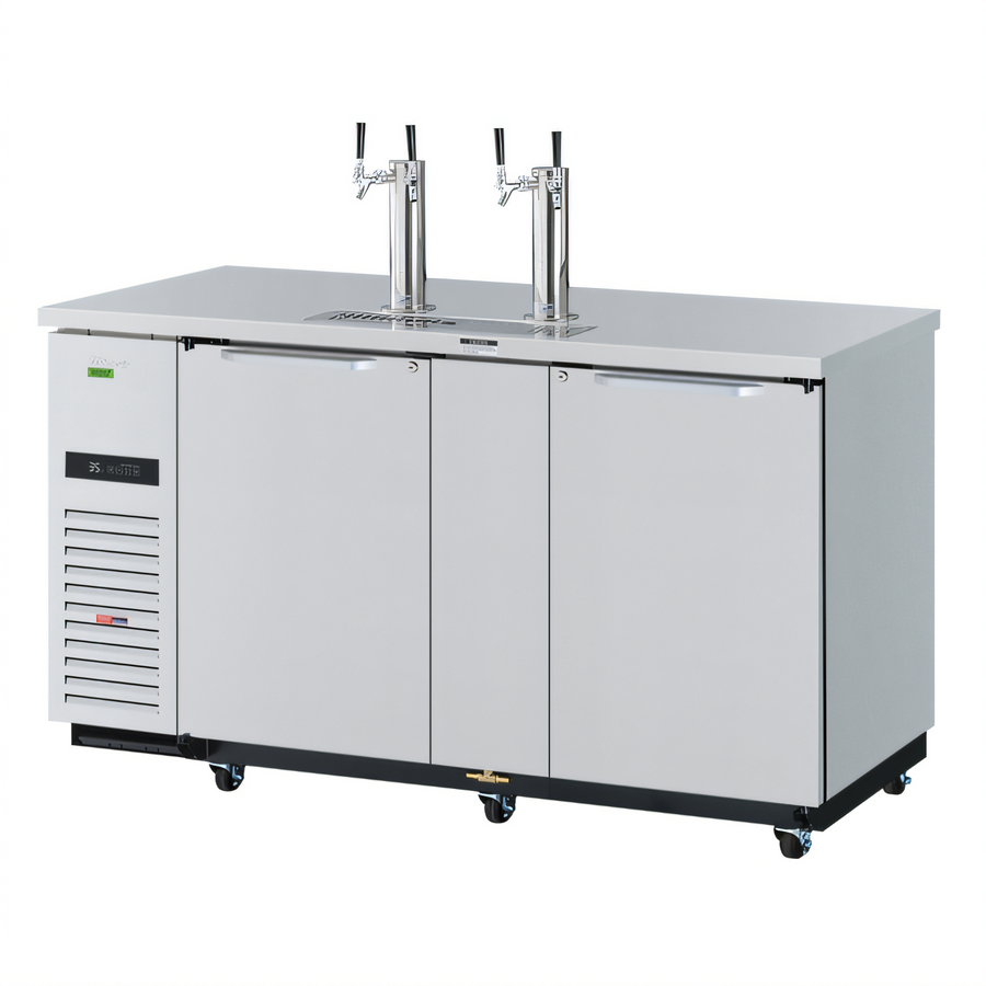 Product image #1 for Turbo Air Super Deluxe 69-Inch Stainless Steel Underbar Beer Dispenser with Dual Beer Towers, 3 Half-Barrel Capacity