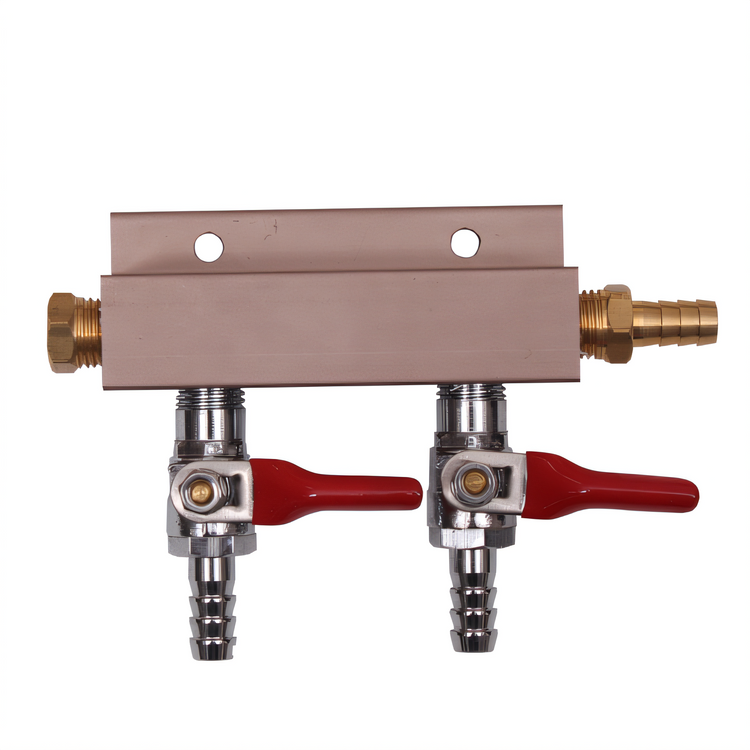 Product image #1 for Glastender Two-Product Beer Gas Manifold Kit with Red Gas Tubing