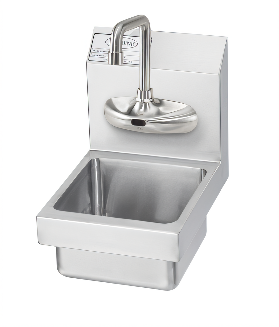 Product image #1 for Krowne MiniMax 9-Inch Wall-Mounted Hand Sink with Battery-Operated Electronic Sensor Faucet