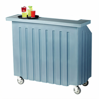 Cambro Cambar 54-Inch Portable Beverage Bar with 80 lb. Ice Sink, 5-Bottle Speed Rail, Vinyl Cover, Slate Blue