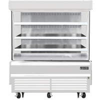 Everest Refrigeration EOMV-60-W-28-S Vertical Open Display Merchandiser, 60-Inch, White, 15.4 Cu. Ft.