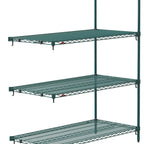 Thumbnail image #1 for Metro Super Erecta AA346K3 4-Shelf Add-On Wire Shelving Unit, 42"W x 18"D x 63"H, Green Epoxy Finish