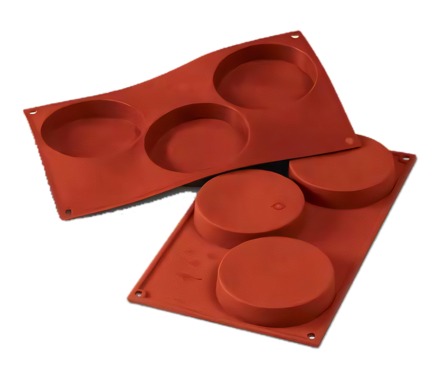 Product image #1 for Silikomart Sponge Base Silicone Mold, 3 Cavities, Red, 7 x 11-3/4 Inches