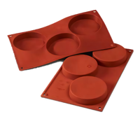 Silikomart Sponge Base Silicone Mold, 3 Cavities, Red, 7 x 11-3/4 Inches
