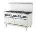 Thumbnail image #1 for Turbo Air Bake Tech Innovation Radiance 60-Inch Gas Restaurant Range with 10 Lift-Off Open Burners and 2 Standard Ovens