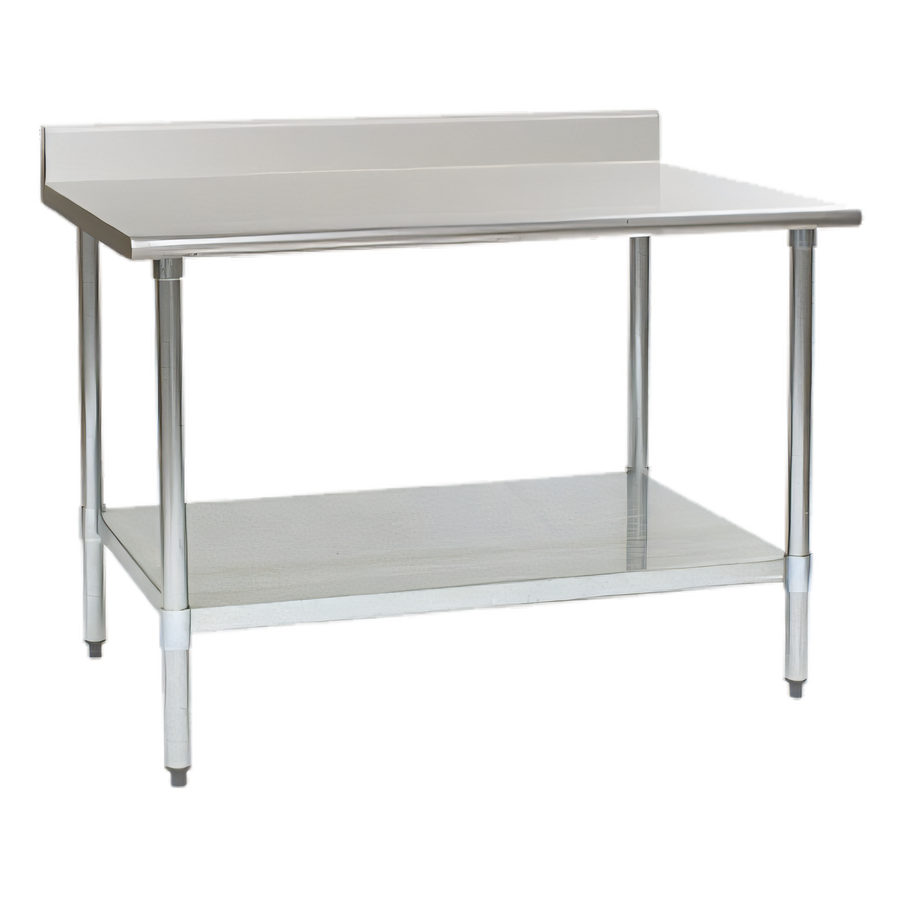 Product image #1 for Deluxe Series 96 Inch x 30 Inch 16 Gauge 300 Series Stainless Steel Work Table with 4-1/2 Inch Backsplash and Adjustable Undershelf