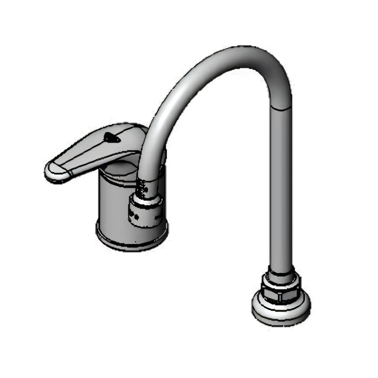 Product image #1 for T&S Brass Single-Lever Side-Mount Manual Faucet with 5-3/4 Inch Swivel Gooseneck Spout and 2.2 GPM Aerator