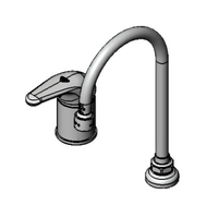 T&S Brass Single-Lever Side-Mount Manual Faucet with 5-3/4 Inch Swivel Gooseneck Spout and 2.2 GPM Aerator